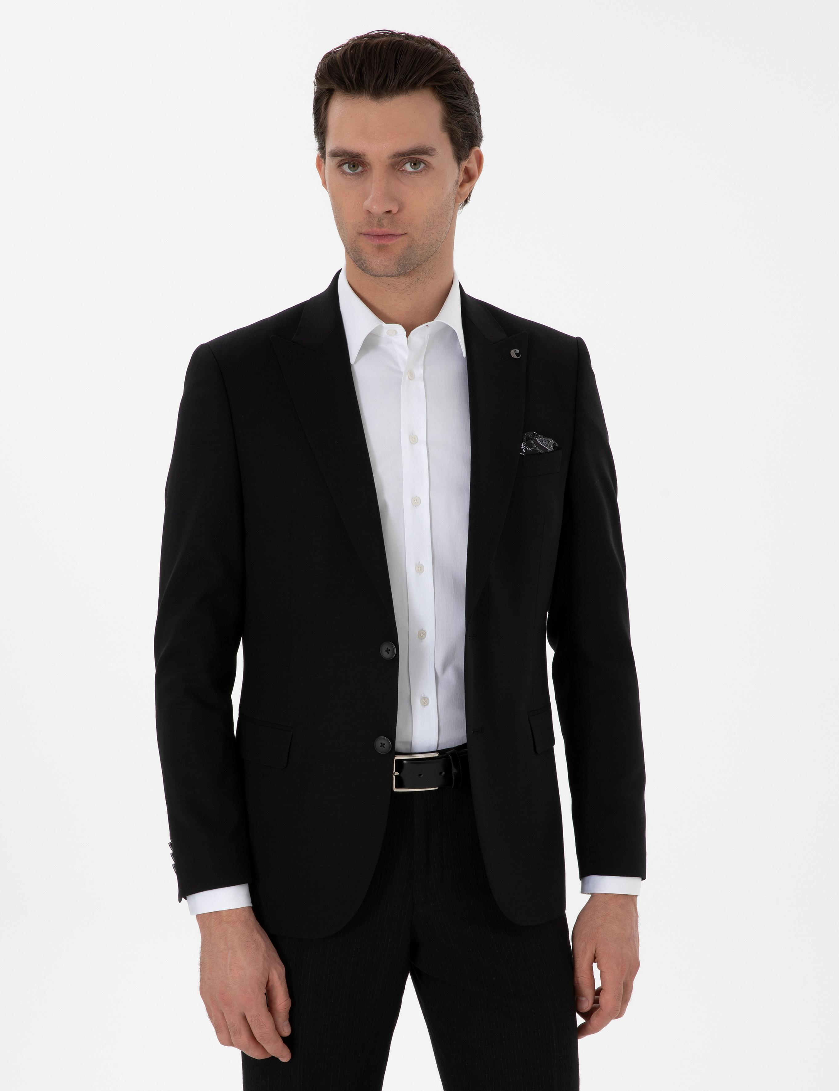 Siyah Slim Fit Ceket - 50313140008