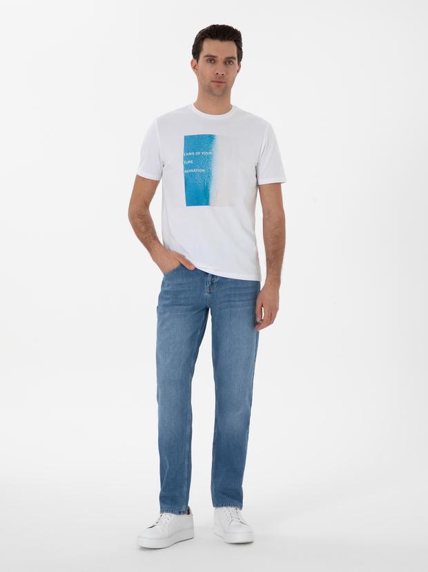 Mavi Slim Fit Pamuk Karışımlı Jean Pantolon