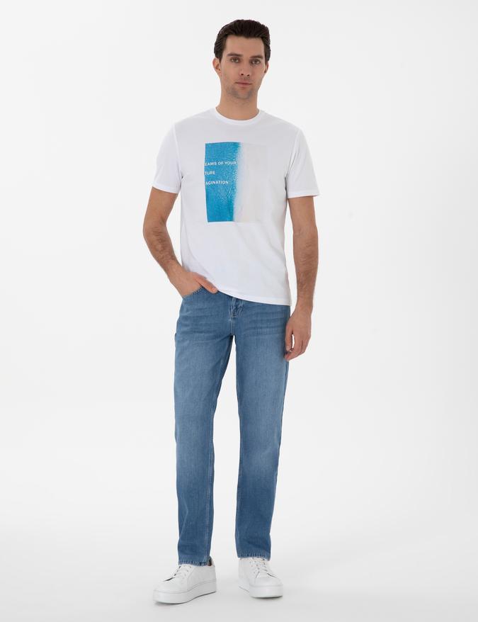 Mavi Slim Fit Pamuk Karışımlı Jean Pantolon