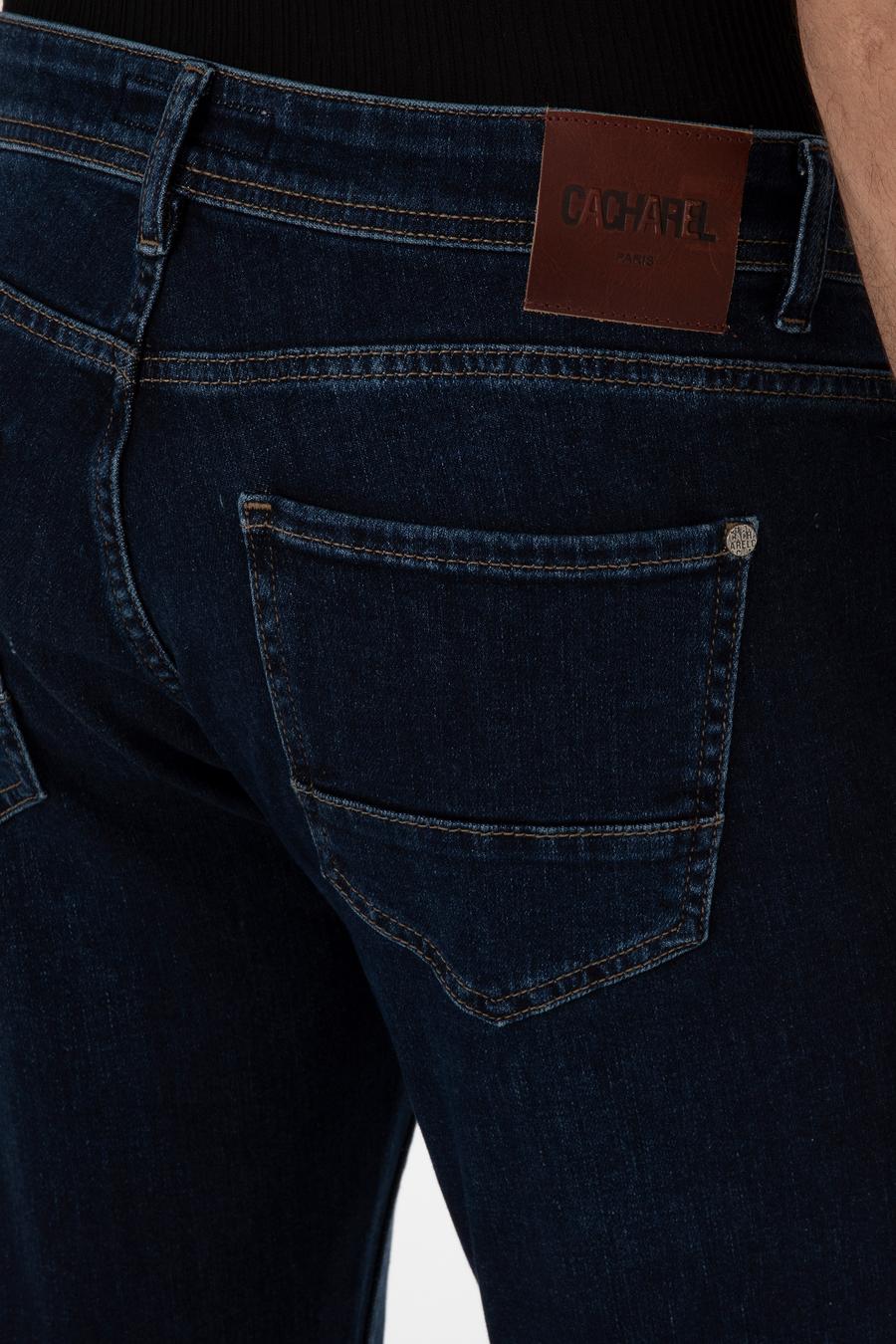 Koyu Mavi Slim Fit Kaşmir Karışımlı Jean Pantolon - 50306166007