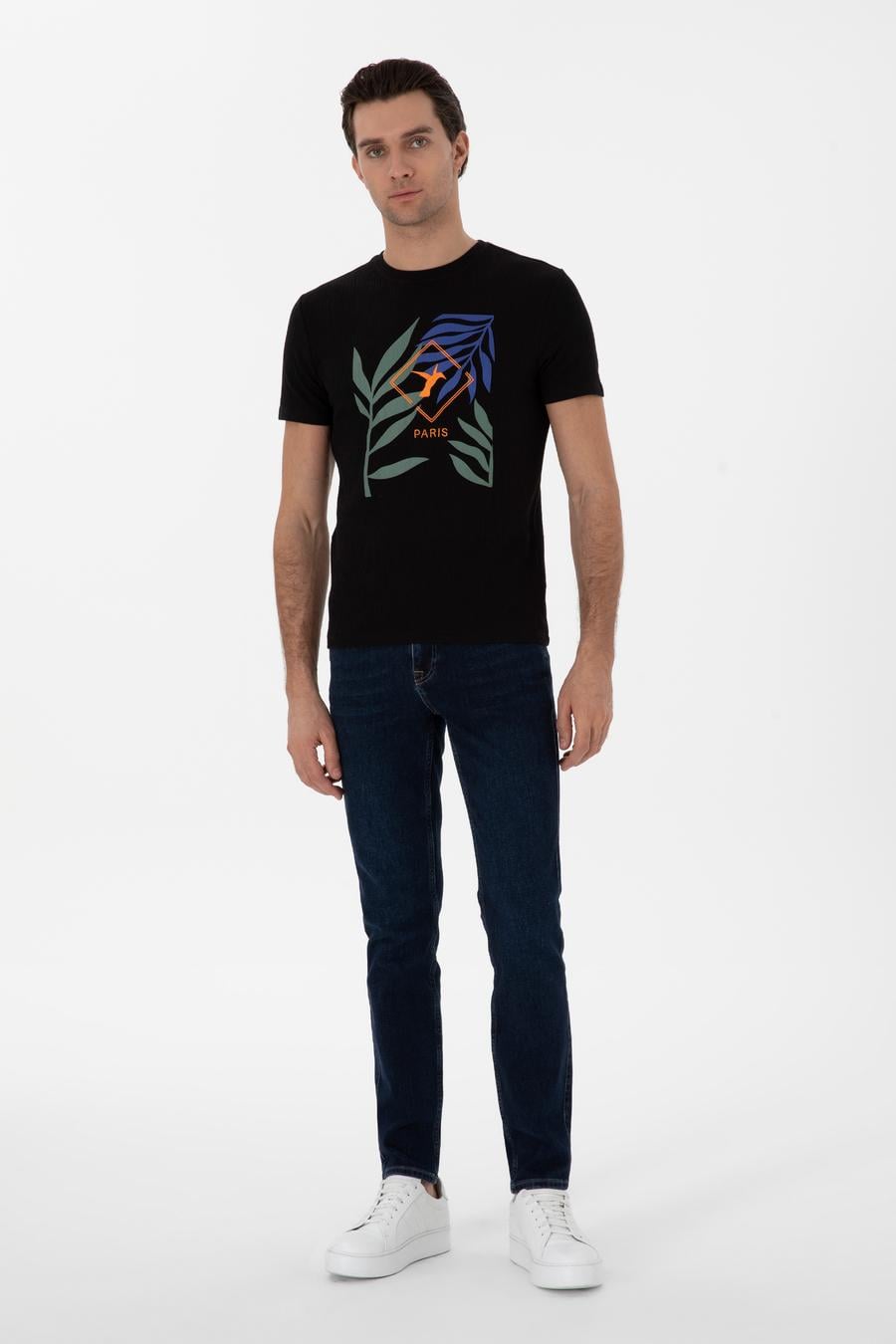 Koyu Mavi Slim Fit Kaşmir Karışımlı Jean Pantolon - 50306166007