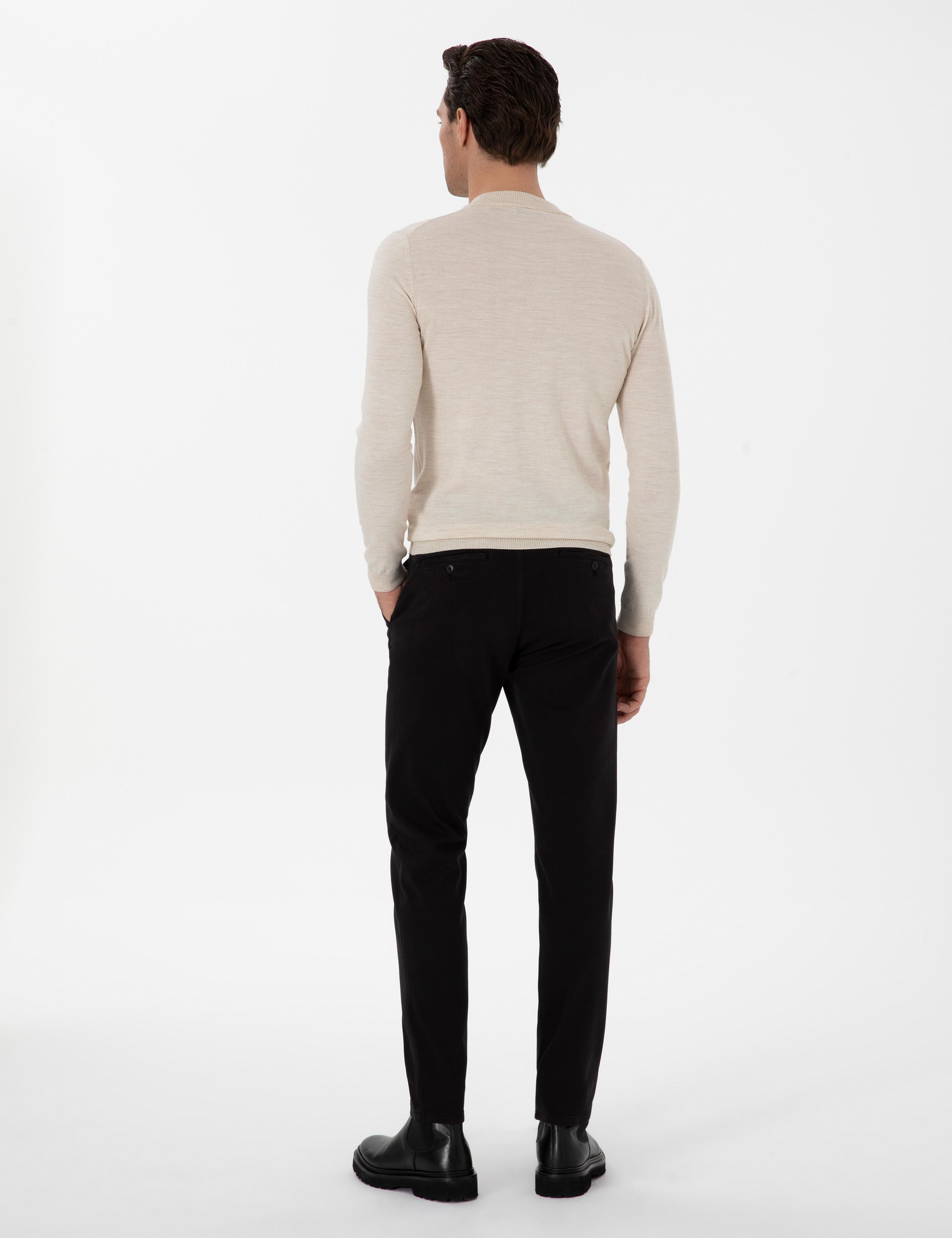 Siyah Slim Fit Kanvas Pantolon - 50311593083