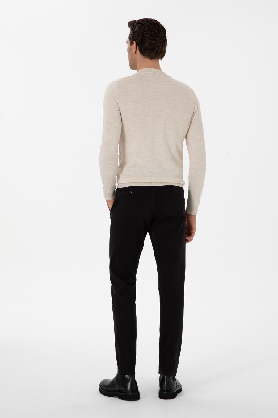 Siyah Slim Fit Kanvas Pantolon - 50311593083