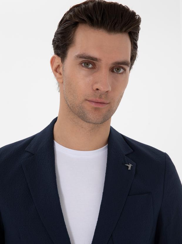 Koyu Lacivert Slim Fit Spor Ceket