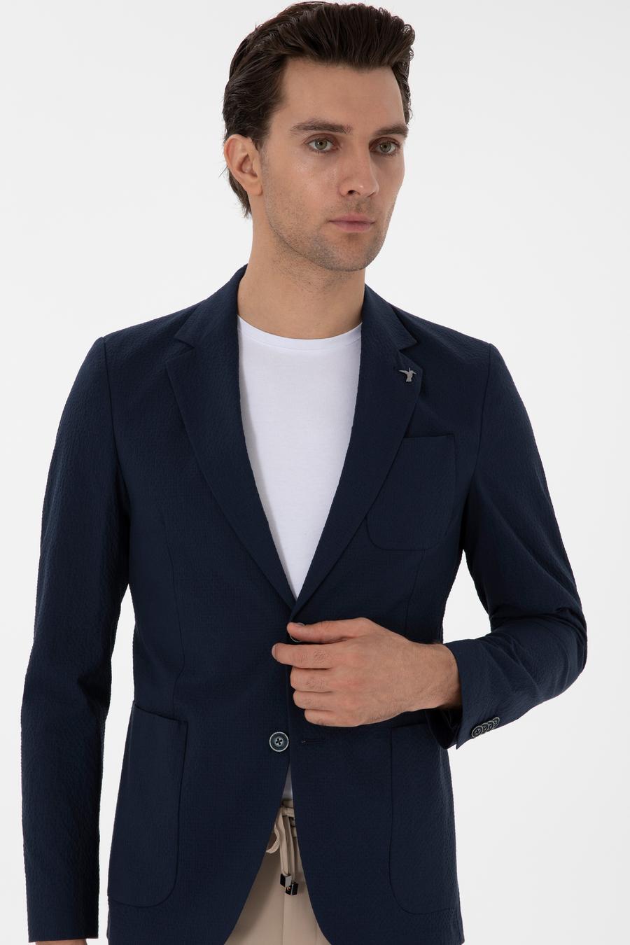 Koyu Lacivert Slim Fit Spor Ceket - 50300640077