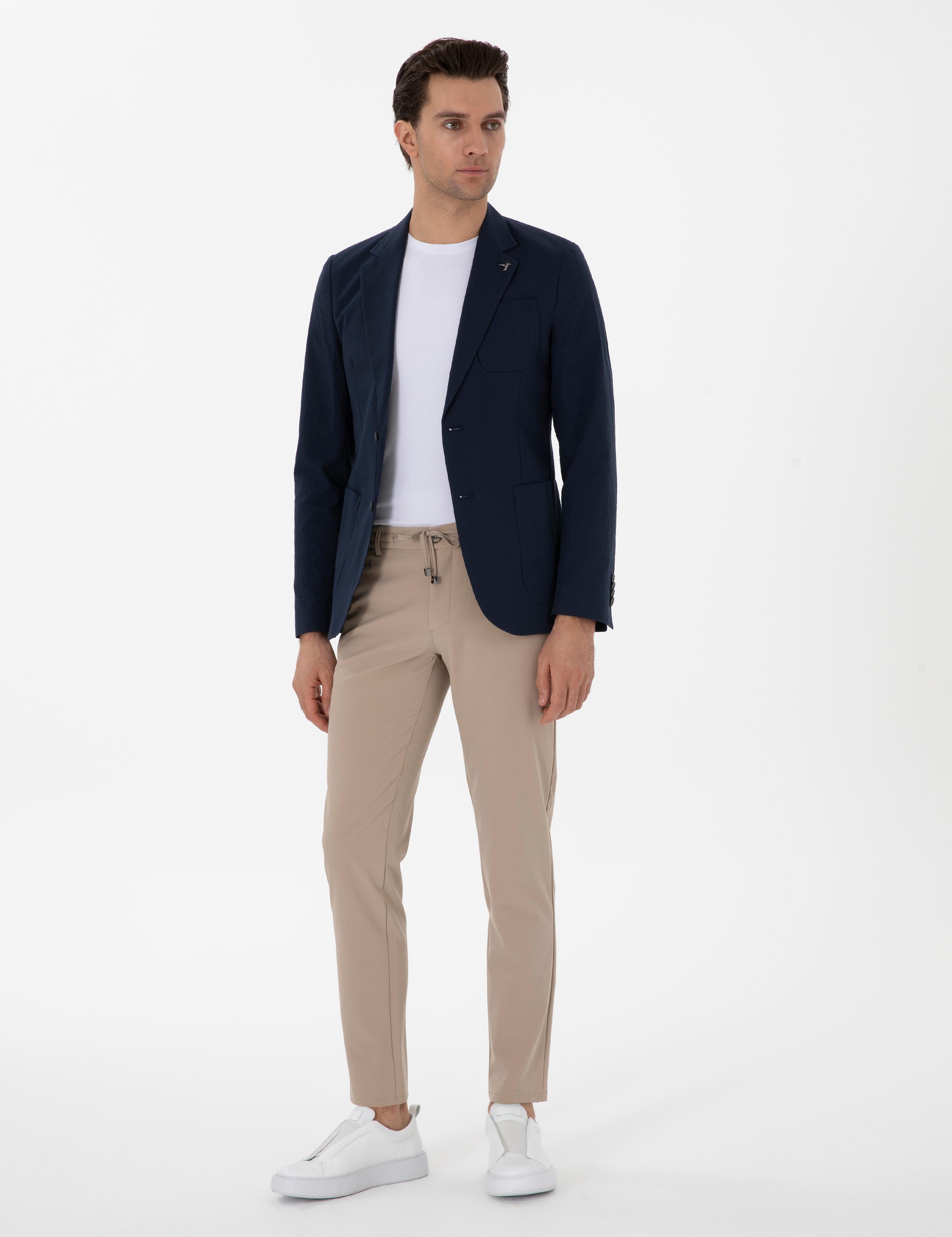 Koyu Lacivert Slim Fit Spor Ceket - 50300640077