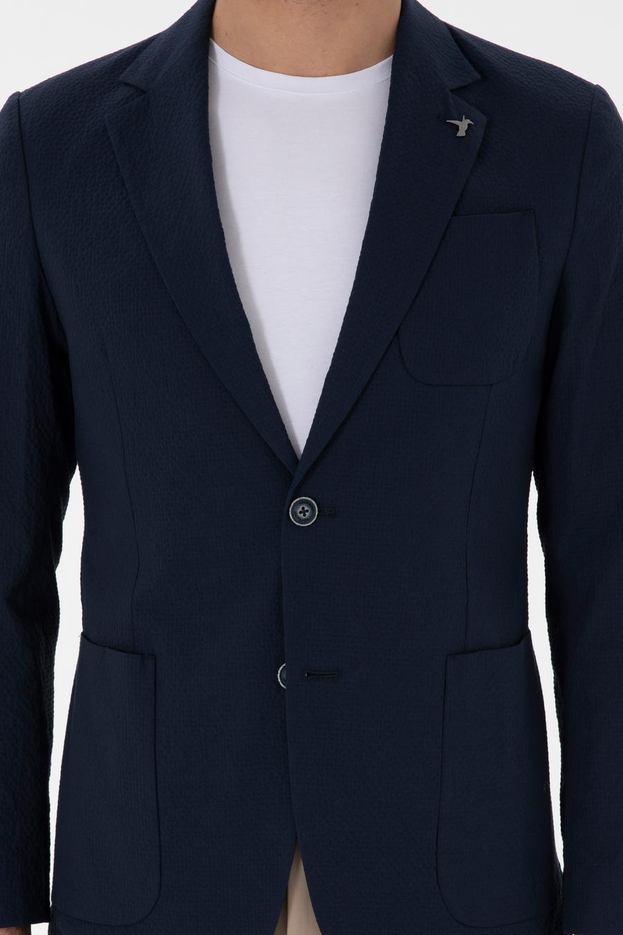 Koyu Lacivert Slim Fit Spor Ceket - 50300640077
