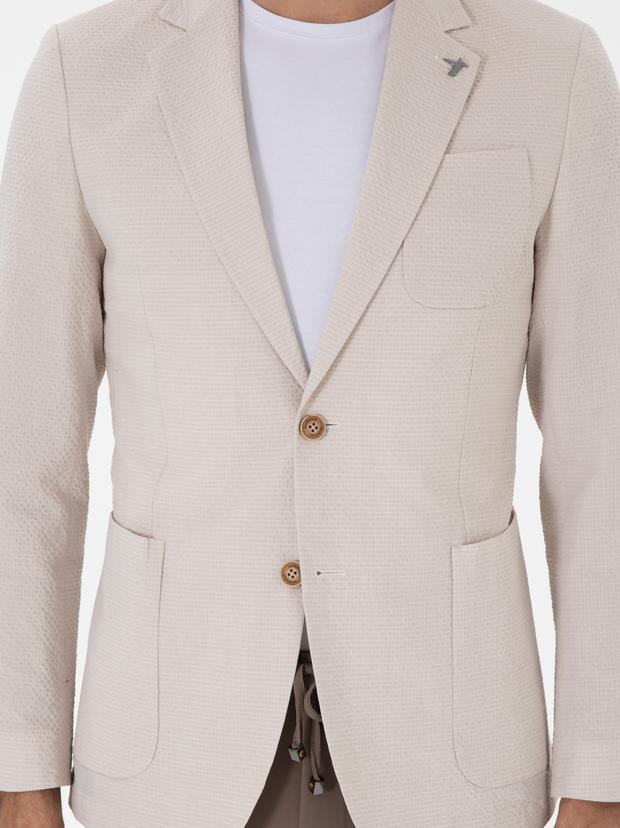 Bej Slim Fit Spor Ceket