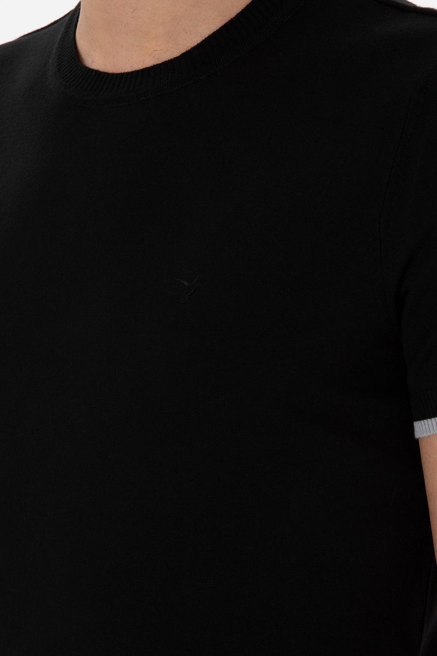 Siyah Slim Fit Bisiklet Yaka Triko T-shirt - 50300809044