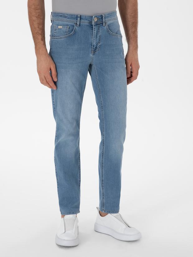 Açık Mavi Slim Fit Pamuk Karışımlı Jean Pantolon