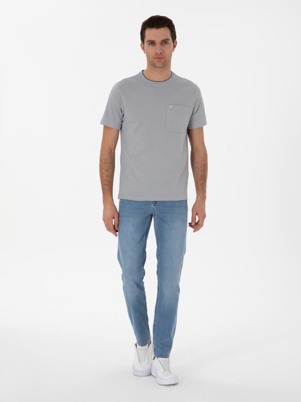 Açık Mavi Slim Fit Pamuk Karışımlı Jean Pantolon