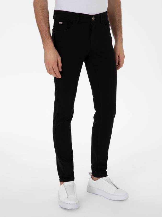 Siyah Slim Fit Pamuk Karışımlı Jean Pantolon