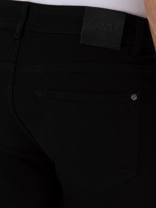 Siyah Slim Fit Pamuk Karışımlı Jean Pantolon