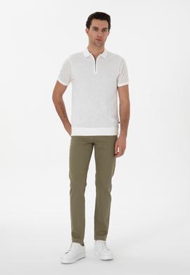 Yeşil Slim Fit Pamuk Karışımlı Jean Pantolon