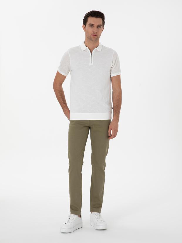 Yeşil Slim Fit Pamuk Karışımlı Jean Pantolon