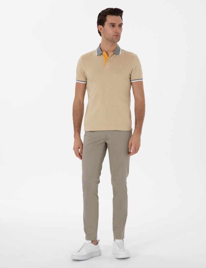 Yeşil Slim Fit Pamuk Karışımlı Kanvas Pantolon