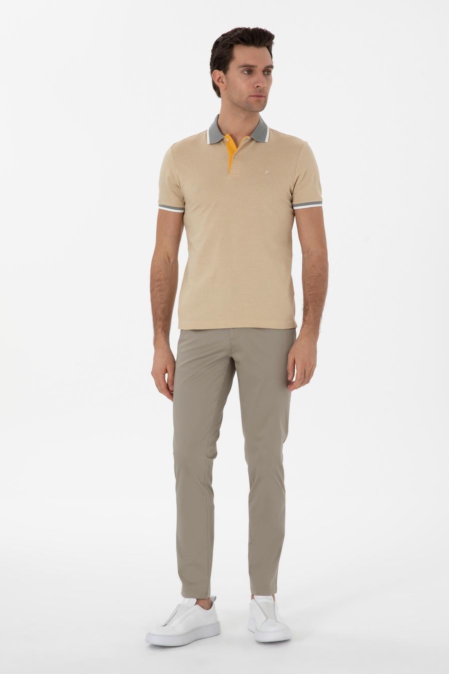 Yeşil Slim Fit Pamuk Karışımlı Kanvas Pantolon - 50298899263