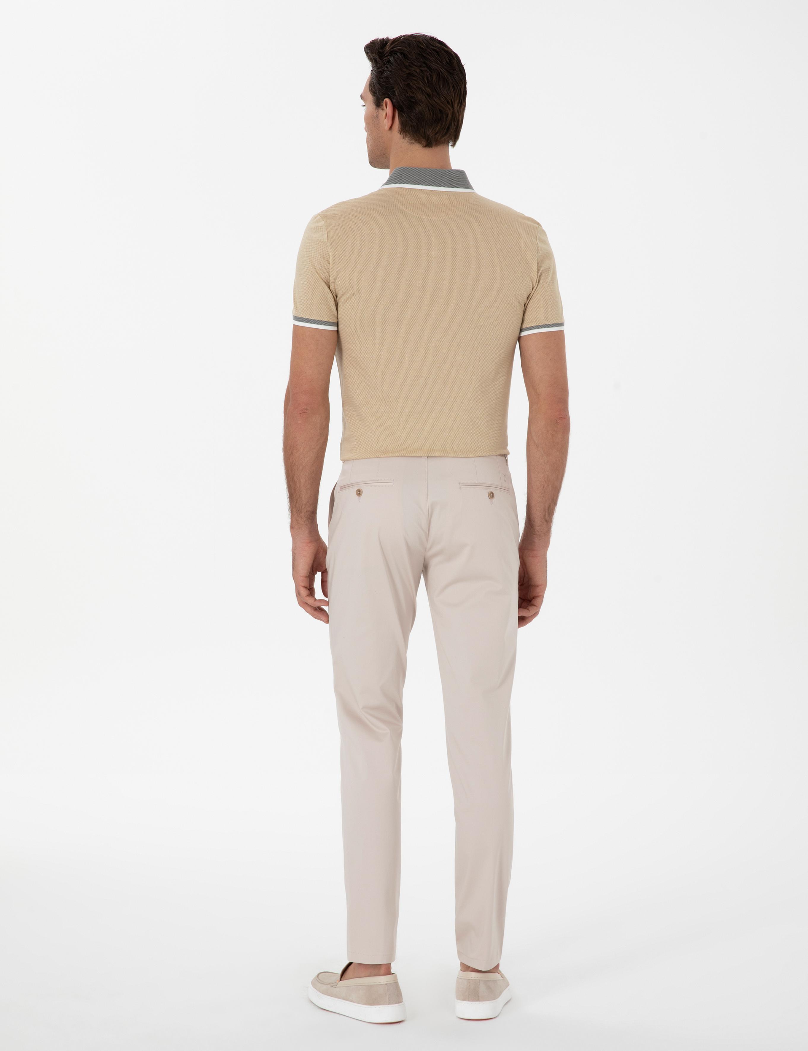 Bej Slim Fit Pamuk Karışımlı Kanvas Pantolon - 50298899168