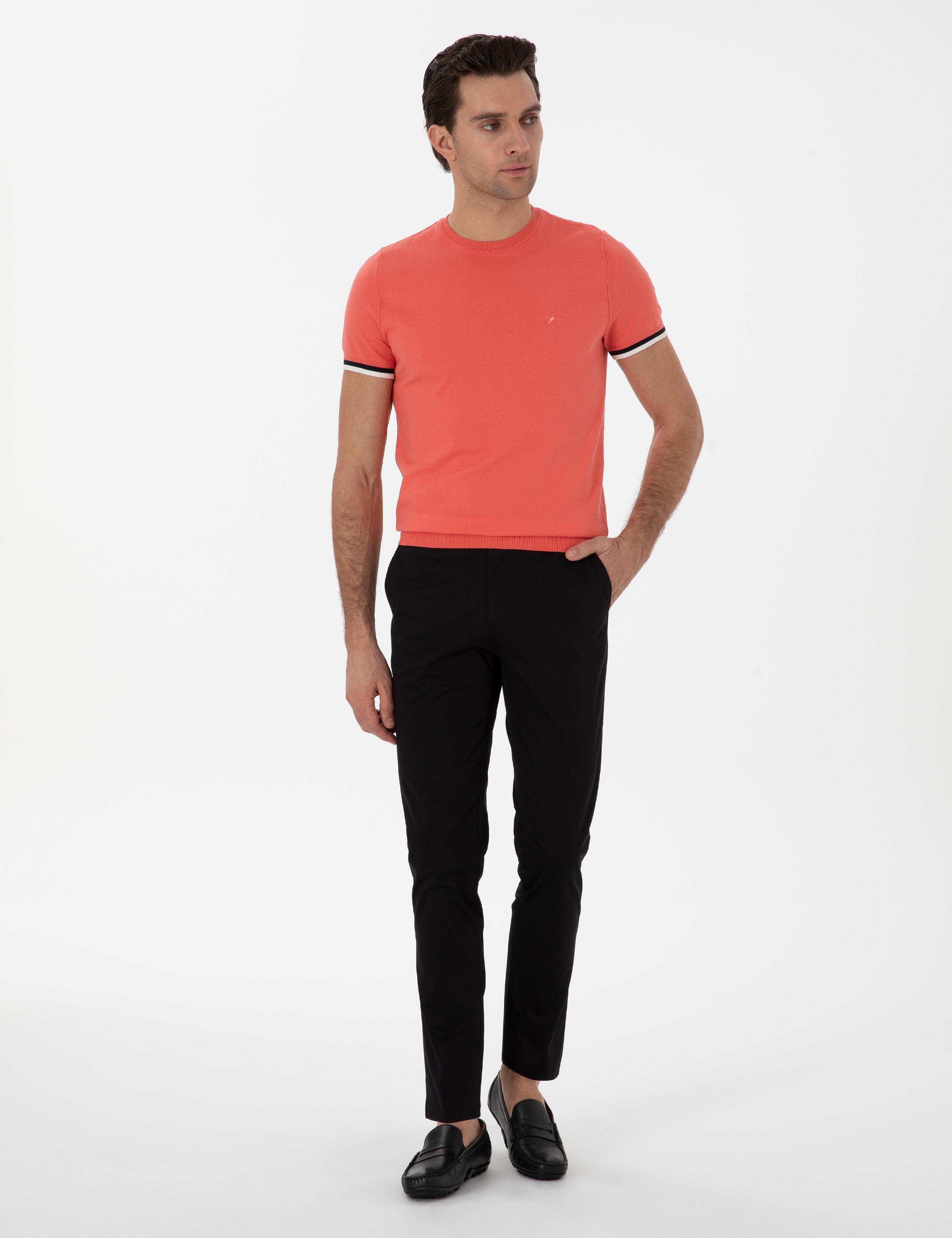 Siyah Slim Fit Pamuk Karışımlı Kanvas Pantolon - 50298899218