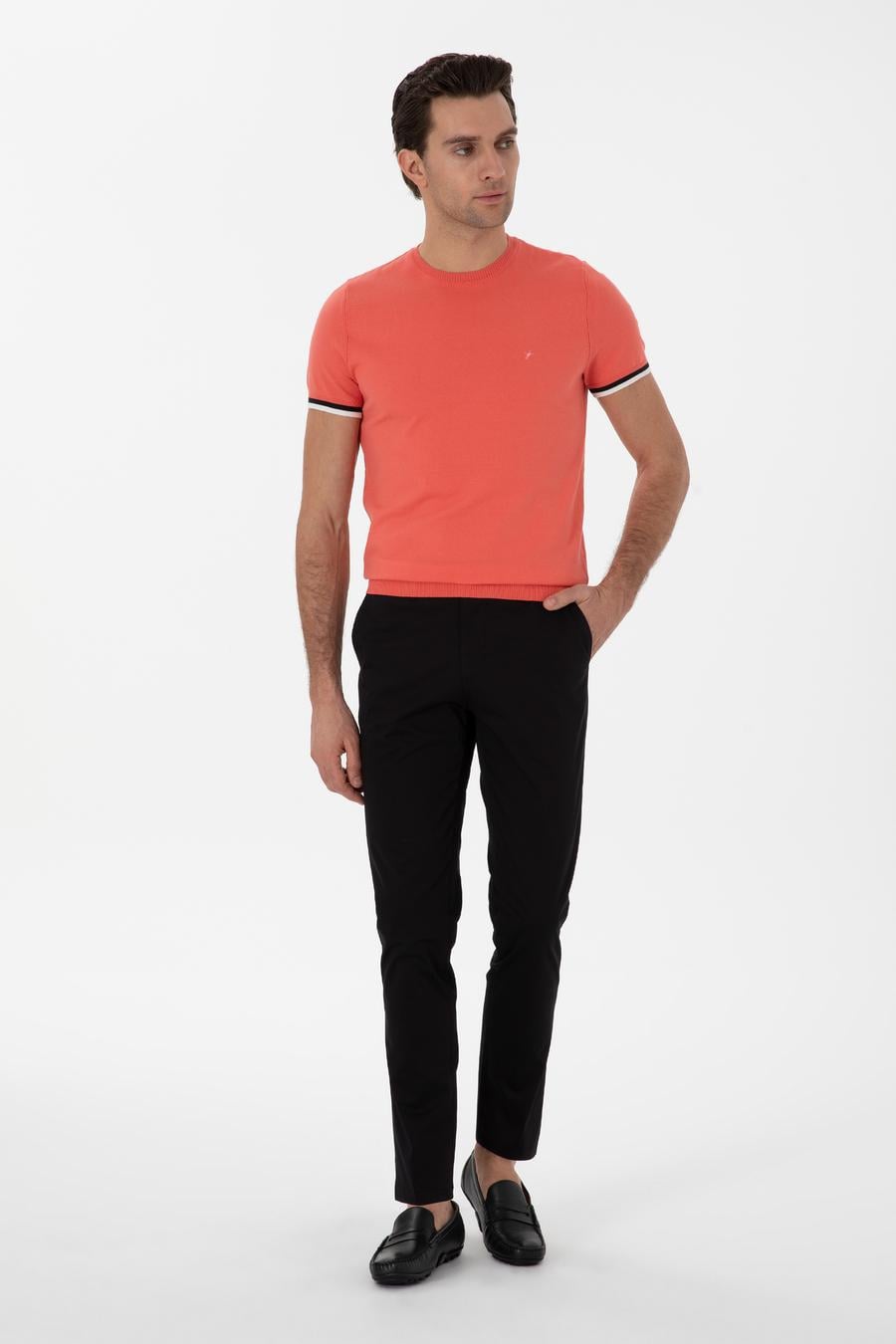 Siyah Slim Fit Pamuk Karışımlı Kanvas Pantolon - 50298899218