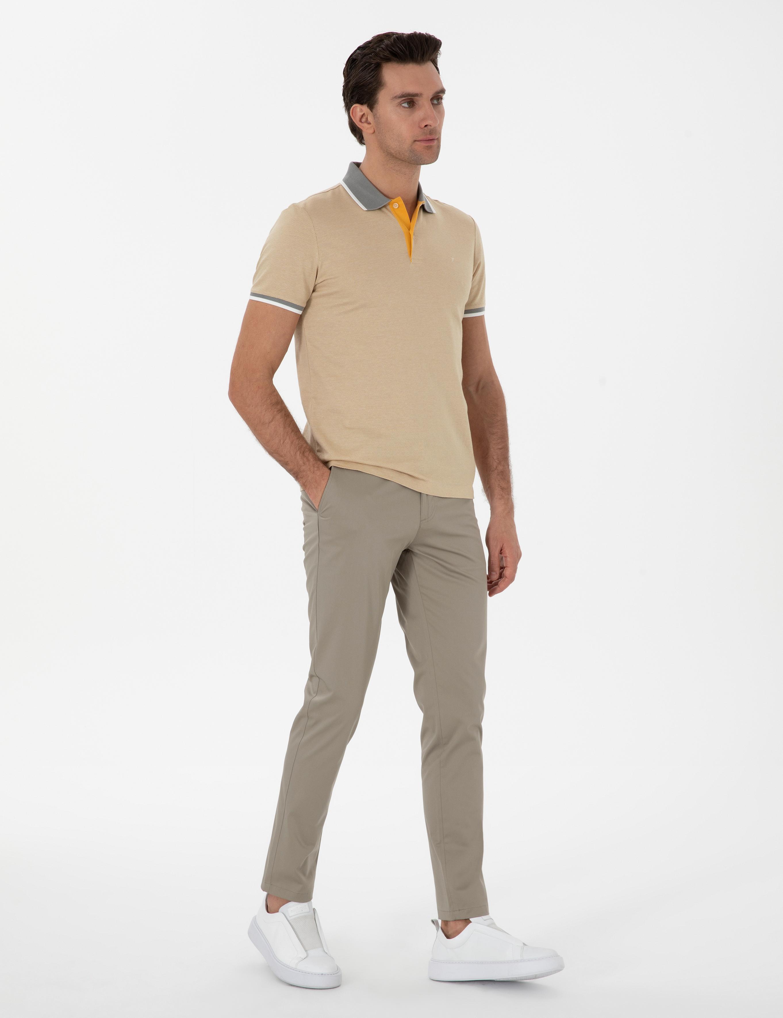 Yeşil Slim Fit Pamuk Karışımlı Kanvas Pantolon - 50298899263