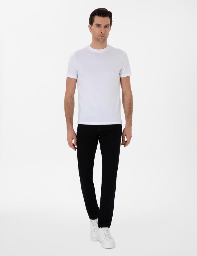 Siyah Slim Fit Pamuk Karışımlı Jean Pantolon