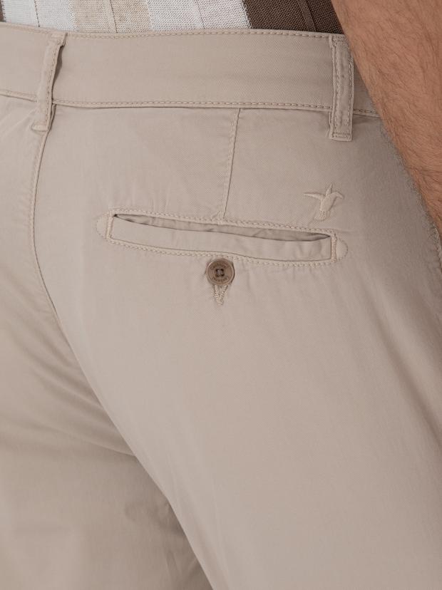 Bej Slim Fit Pamuk Karışımlı Kanvas Pantolon