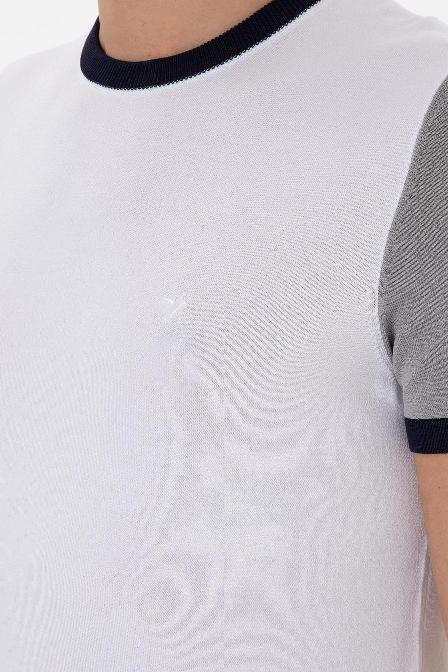 Beyaz Slim Fit Bisiklet Yaka Triko T-shirt - 50285435010