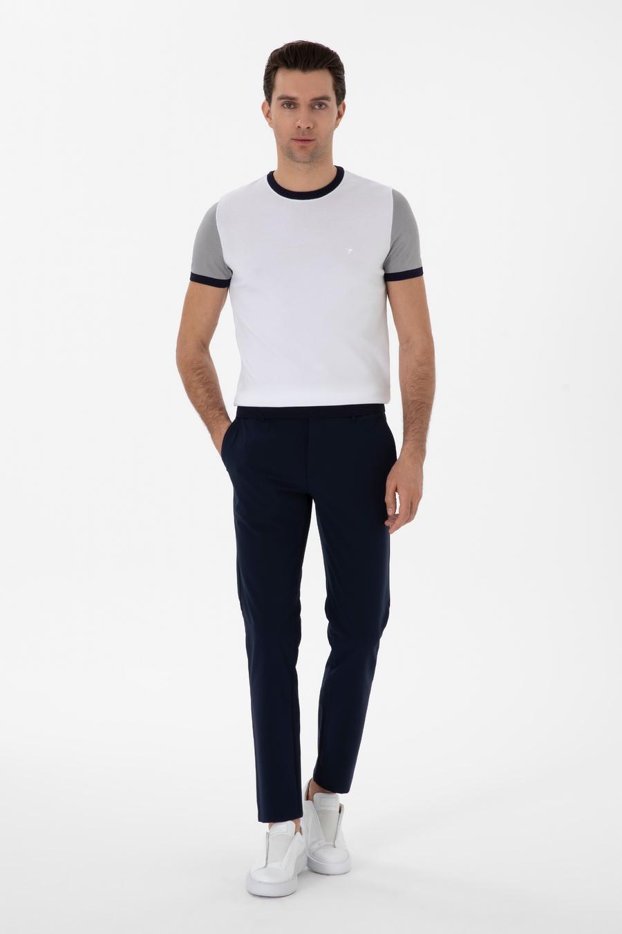 Beyaz Slim Fit Bisiklet Yaka Triko T-shirt - 50285435010