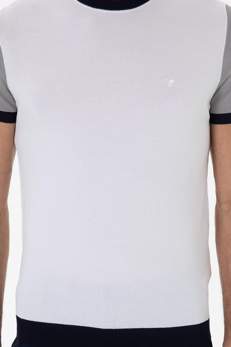Beyaz Slim Fit Bisiklet Yaka Triko T-shirt - 50285435010