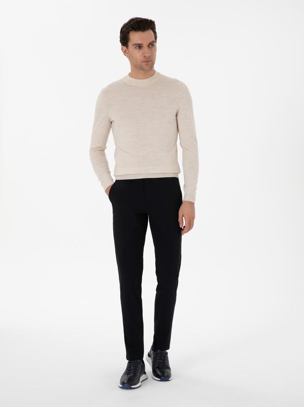 Lacivert Slim Fit Kanvas Pantolon