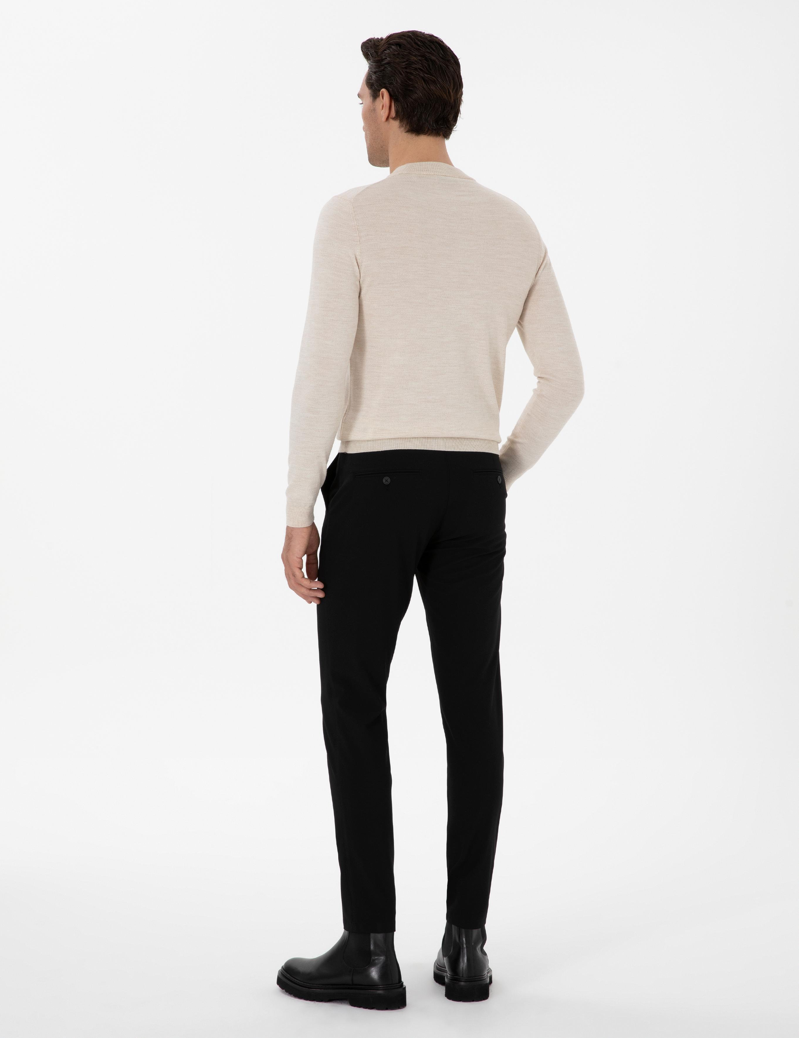 Siyah Slim Fit Kanvas Pantolon - 50295937078