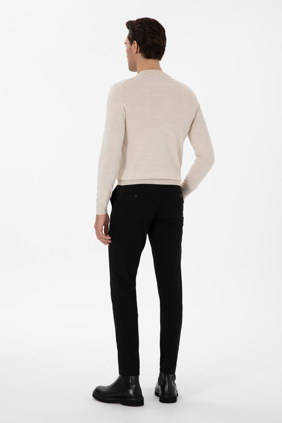 Siyah Slim Fit Kanvas Pantolon - 50295937078