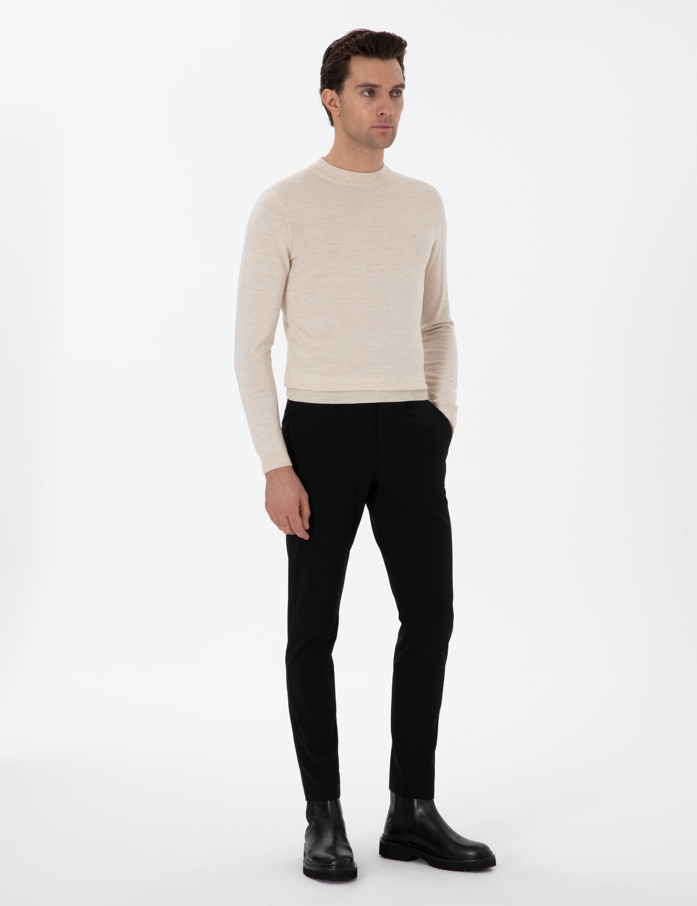 Siyah Slim Fit Kanvas Pantolon - 50295937078