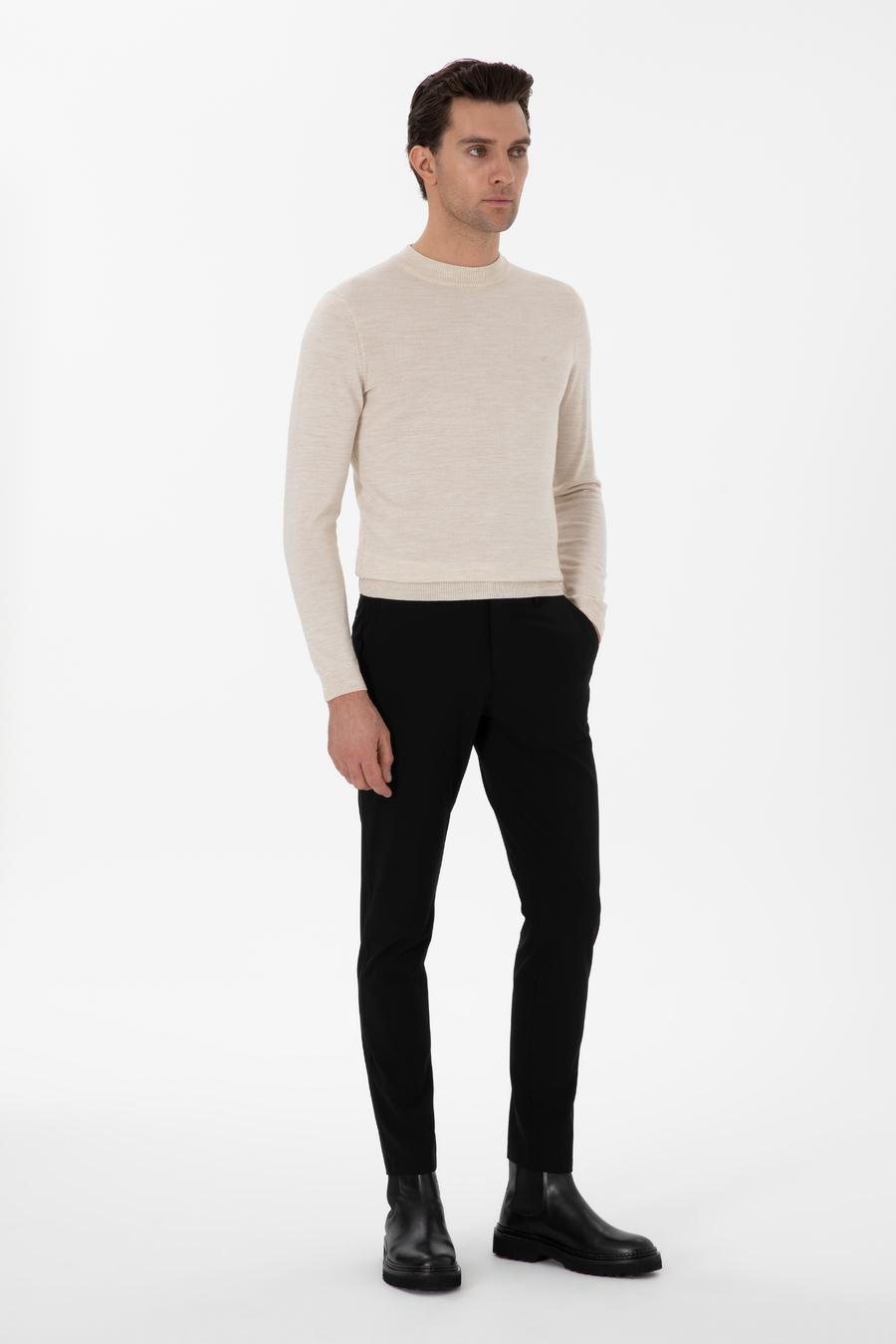 Siyah Slim Fit Kanvas Pantolon - 50295937078