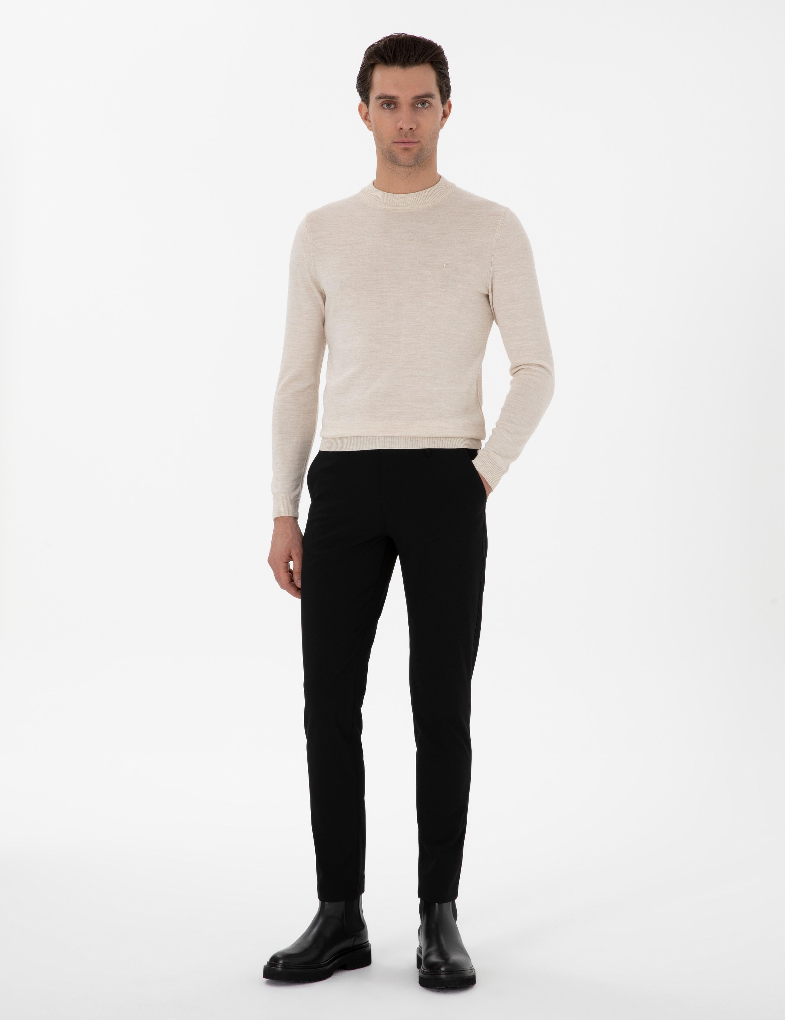 Siyah Slim Fit Kanvas Pantolon - 50295937078