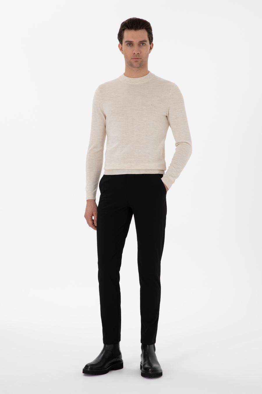Siyah Slim Fit Kanvas Pantolon - 50295937078