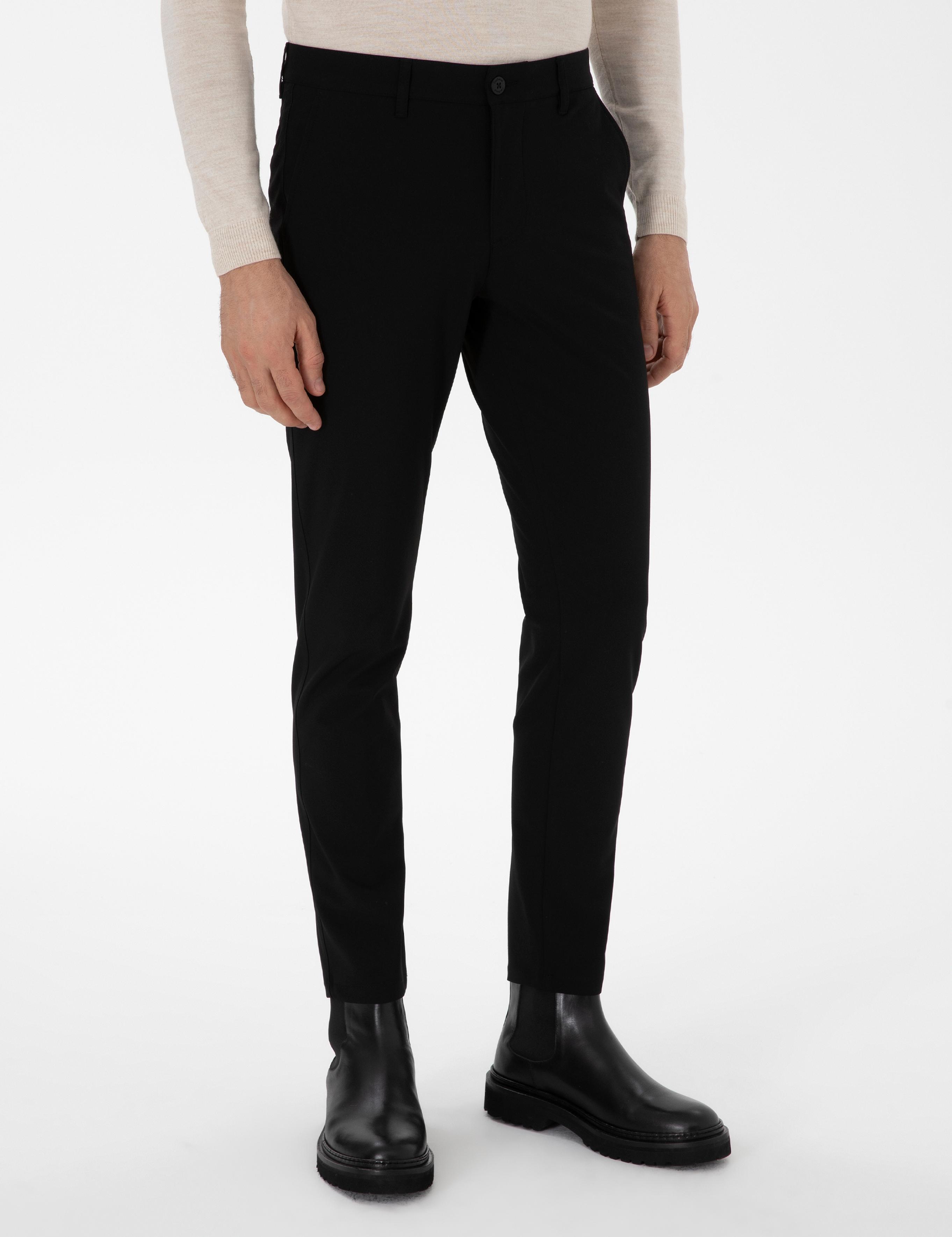 Siyah Slim Fit Kanvas Pantolon - 50295937078