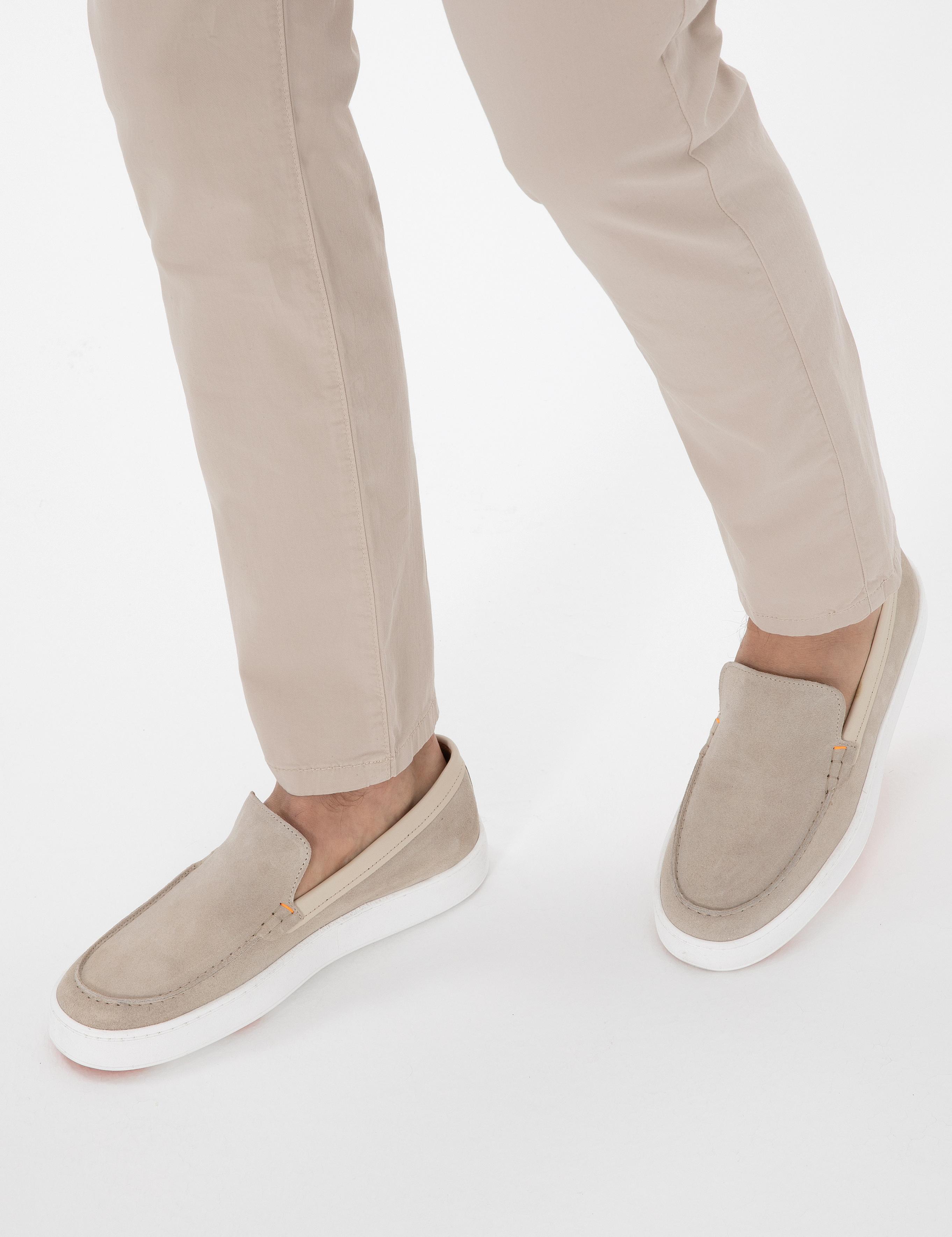 Bej Termo Taban %100 Deri Loafer Ayakkabı - 50302398036