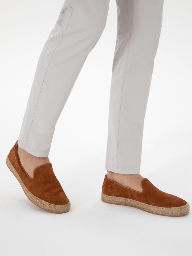 Taba %100 Deri Loafer Ayakkabı