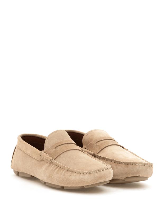 Bej %100 Deri Loafer Ayakkabı