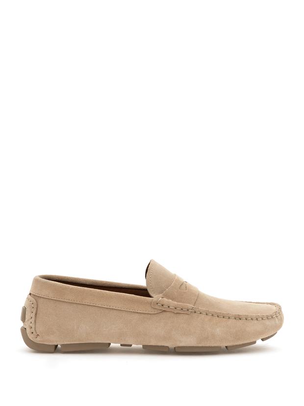 Bej %100 Deri Loafer Ayakkabı