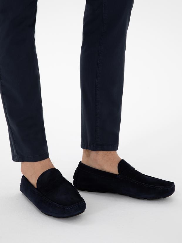 Lacivert %100 Deri Loafer Ayakkabı