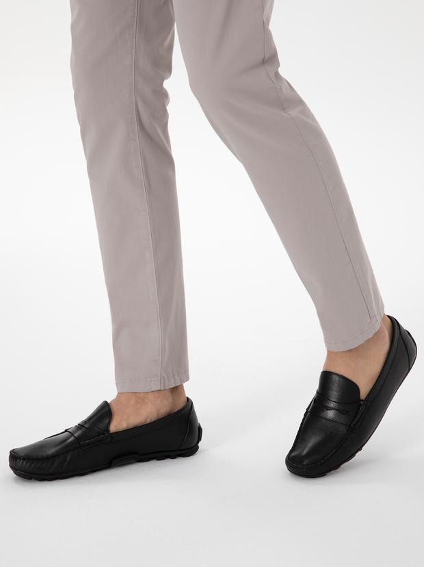 Siyah %100 Deri Loafer Ayakkabı