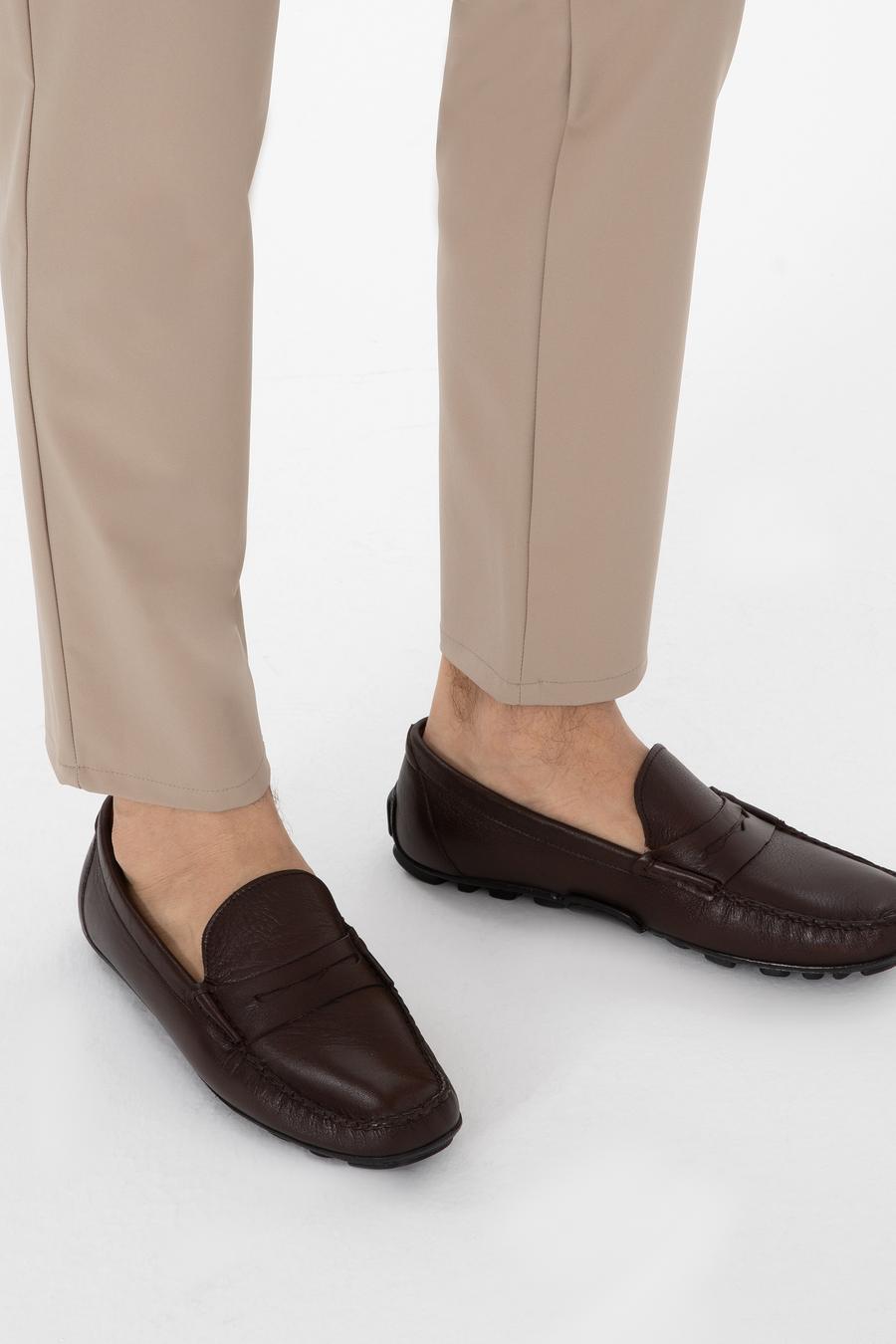 Kahverengi %100 Deri Loafer Ayakkabı - 50308466045