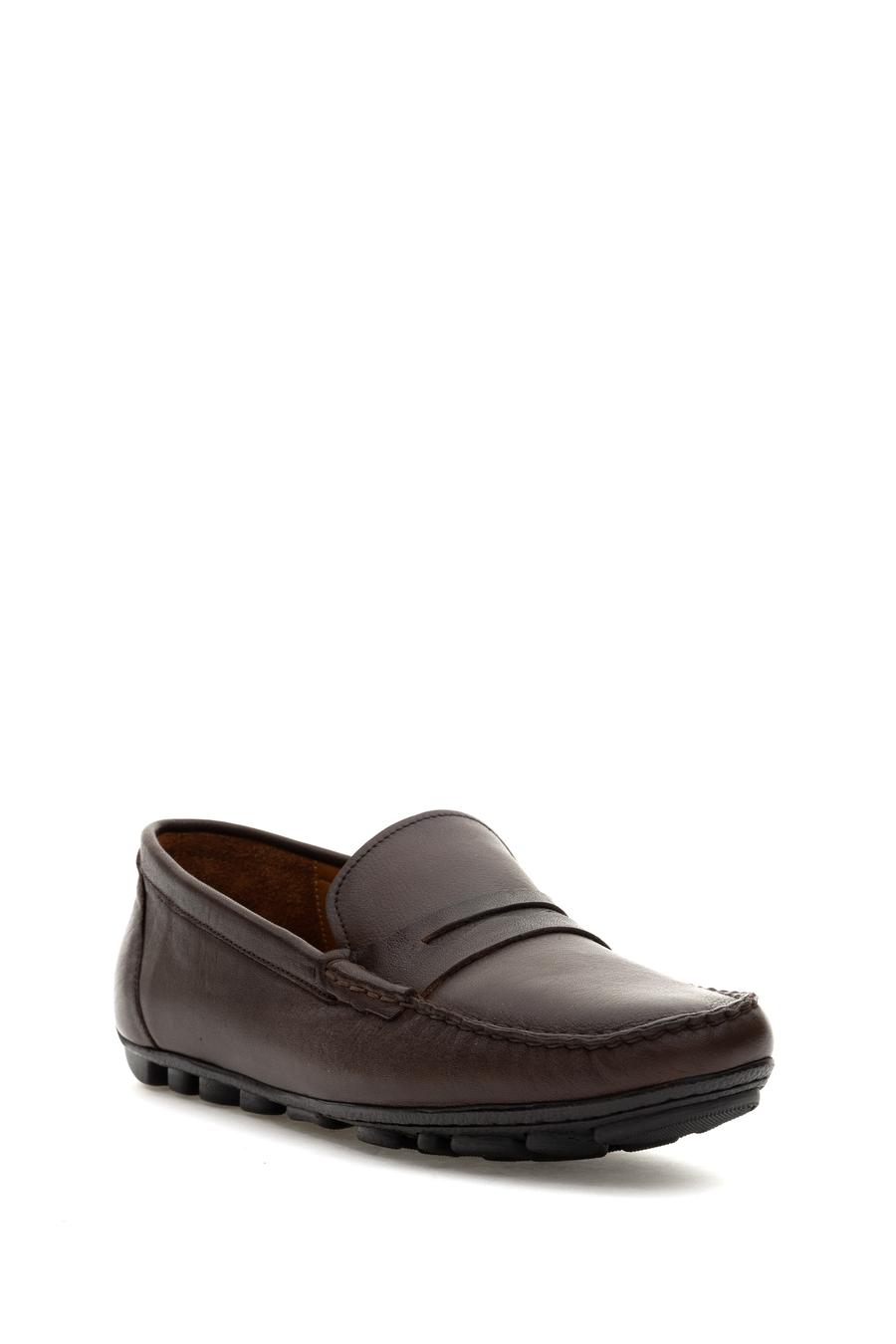 Kahverengi %100 Deri Loafer Ayakkabı - 50308466045