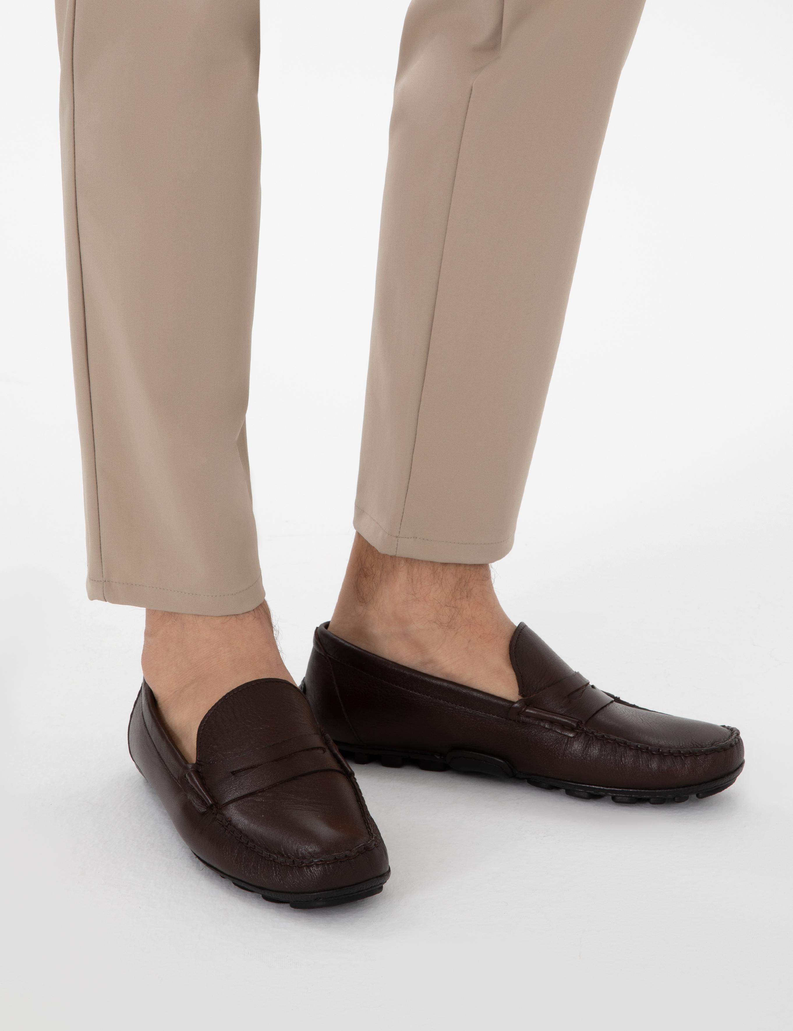 Kahverengi %100 Deri Loafer Ayakkabı - 50308466045