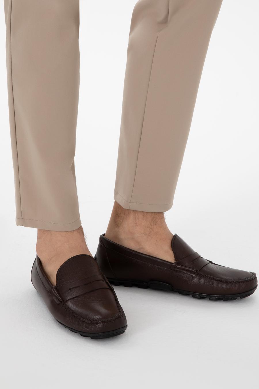 Kahverengi %100 Deri Loafer Ayakkabı - 50308466045