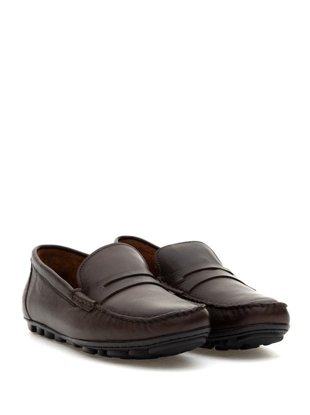 Kahverengi %100 Deri Loafer Ayakkabı