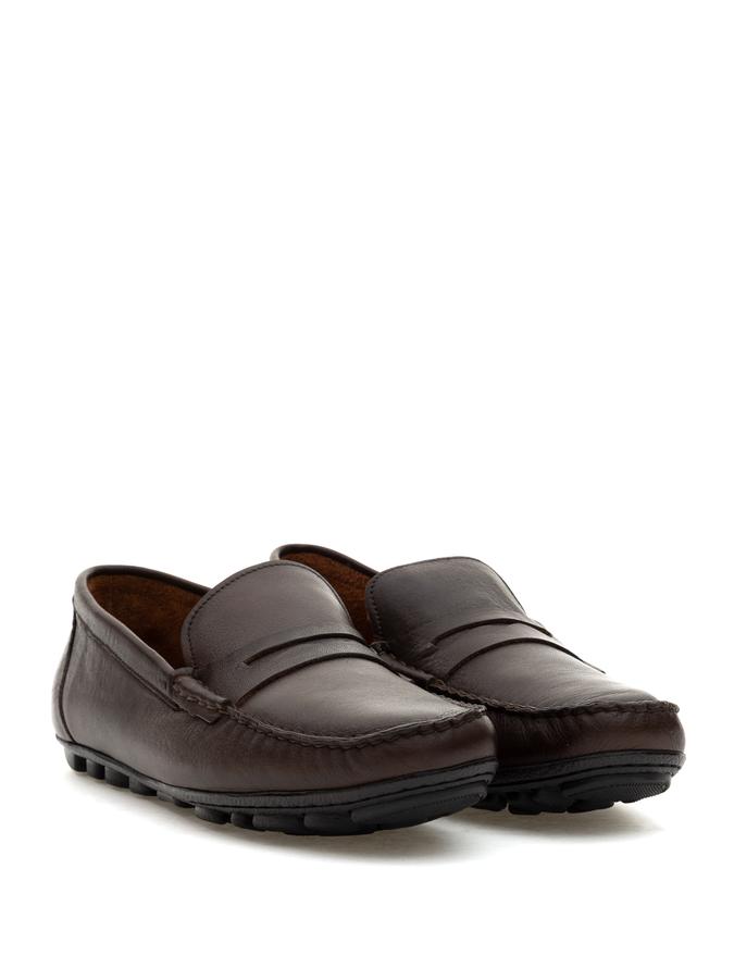 Kahverengi %100 Deri Loafer Ayakkabı